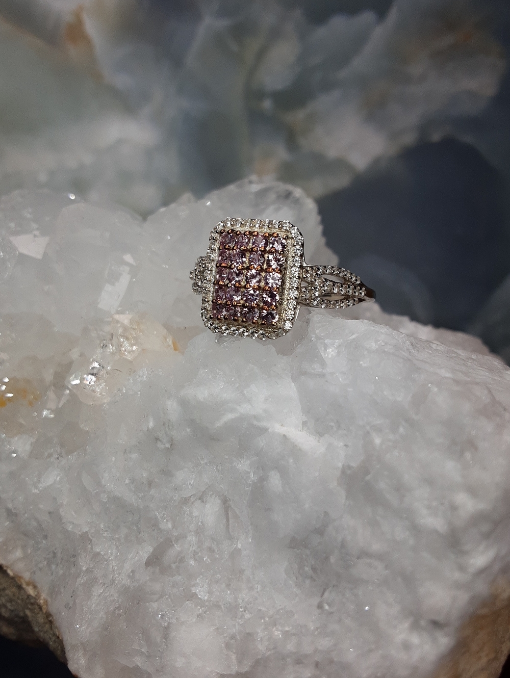 925 Pink Sapphire, Zircon Ring. PRICE IS FIRM.